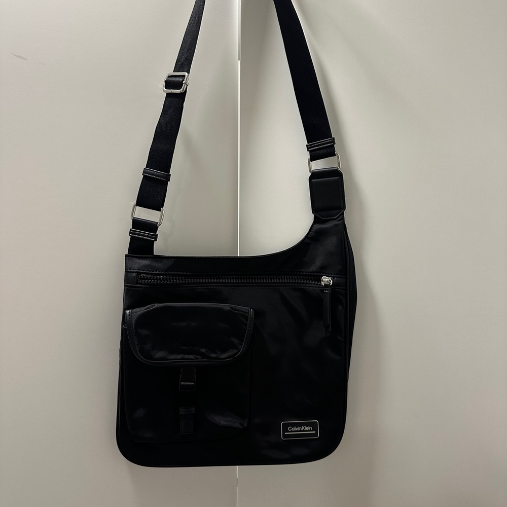 Calvin Klein Black Messenger Bag with Adjustable Strap